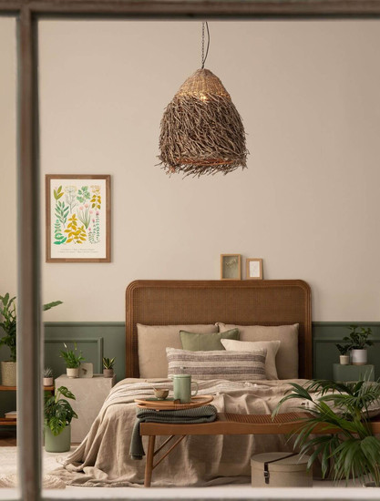 Nova Luce Pendelleuchte Hay E27 Natur Rattan Ø40cm 9586516