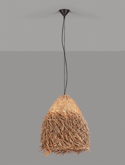 Nova Luce Pendelleuchte Hay E27 Natur Rattan Ø40cm 9586516