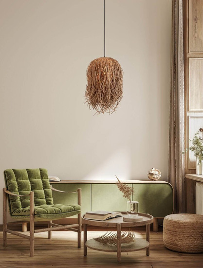 Nova Luce Pendelleuchte Hay E27 Natur Rattan Ø35cm 9586517