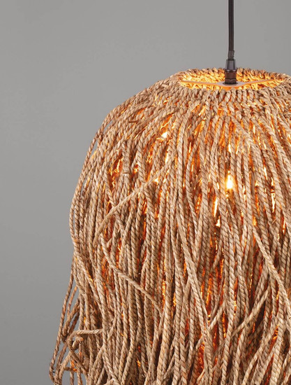 Nova Luce Pendelleuchte Hay E27 Natur Rattan Ø35cm 9586517