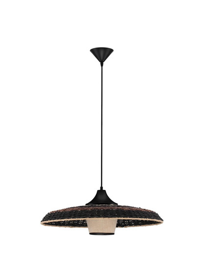 Nova Luce Pendelleuchte Capa E27 Natur Schwarz Braun Rattan Ø60cm 9586519