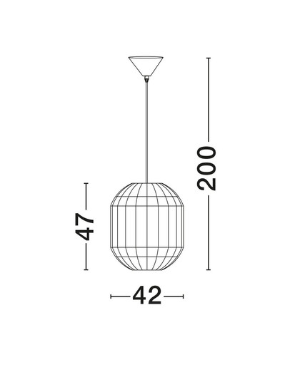 Nova Luce Pendelleuchte Bola E27 Schwarz Beige Textil Rattan Ø42cm 9586526
