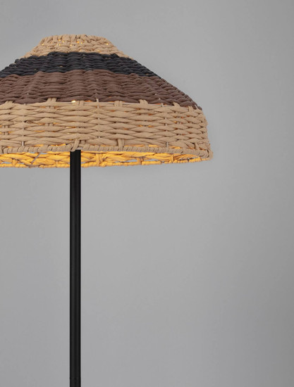 Nova Luce Stehleuchte Capa E27 Natur Schwarz Braun Rattan 148cm 9586529