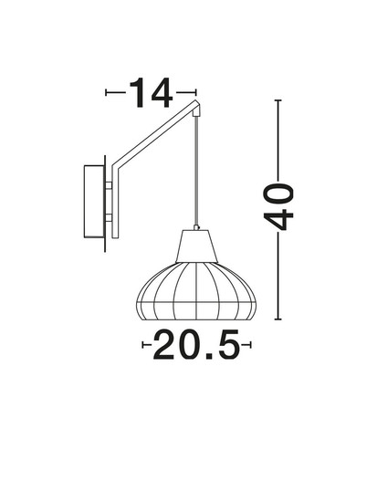 Nova Luce Wandleuchte Fado E27 Schwarz Rattan 40x20,5cm 9586530