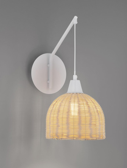 Nova Luce Wandleuchte Fado E27 Natur Rattan 40x20,5cm 9586531
