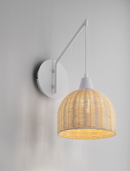 Nova Luce Wandleuchte Fado E27 Natur Rattan 40x20,5cm 9586531