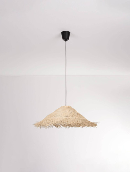 Nova Luce Pendelleuchte Alua E27 Natur Schwarz Rattan Ø60cm 9586532