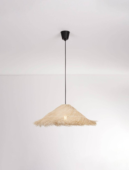 Nova Luce Pendelleuchte Alua E27 Natur Schwarz Rattan Ø60cm 9586532