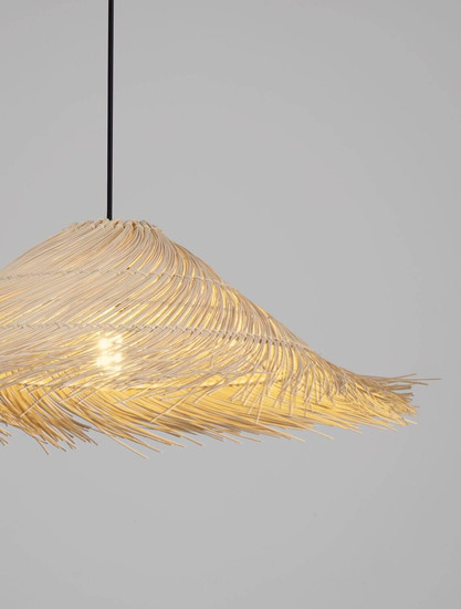 Nova Luce Pendelleuchte Alua E27 Natur Schwarz Rattan Ø60cm 9586532