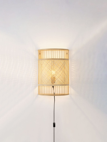 Nova Luce Wandleuchte Pale E27 Natur Bambus 40x28,5cm 9586534