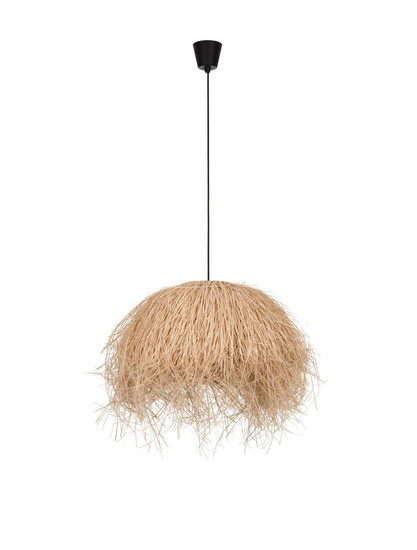 Nova Luce Pendelleuchte Jaunet E27 Natur Schwarz Rattan Ø65cm 9586535