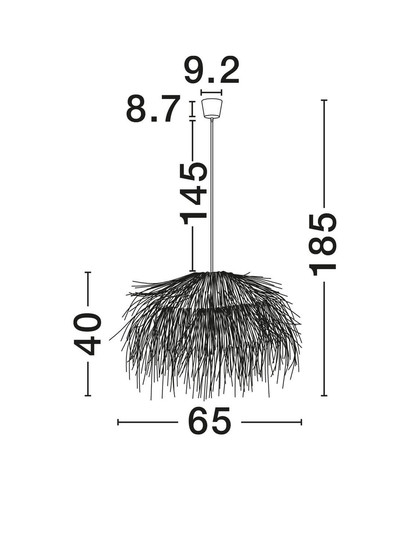 Nova Luce Pendelleuchte Jaunet E27 Natur Schwarz Rattan Ø65cm 9586535