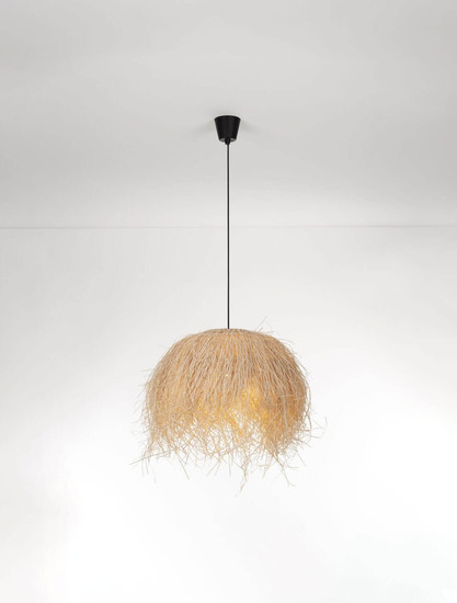 Nova Luce Pendelleuchte Jaunet E27 Natur Schwarz Rattan Ø65cm 9586535