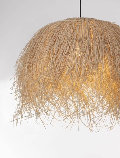 Nova Luce Pendelleuchte Jaunet E27 Natur Schwarz Rattan Ø65cm 9586535