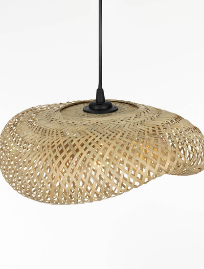 Nova Luce Pendelleuchte Adaline E27 Natur Schwarz Bambus 42x32cm 9586537