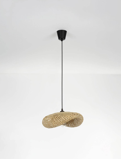 Nova Luce Pendelleuchte Adaline E27 Natur Schwarz Bambus 42x32cm 9586537