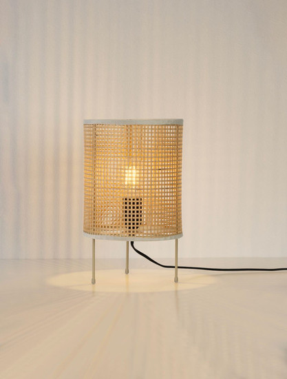 Nova Luce Tischleuchte Canto E27 Natur Rattan Ø19cm 9586538