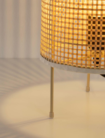 Nova Luce Tischleuchte Canto E27 Natur Rattan Ø19cm 9586538