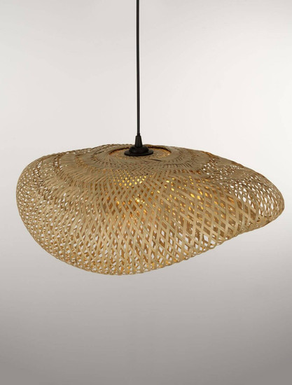 Nova Luce Pendelleuchte Adaline E27 Natur Schwarz Bambus 62x43cm 9586540