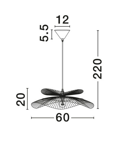 Nova Luce Pendelleuchte Artic E27 Weiß Stahl Rattan Ø60cm 9586601