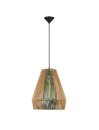 Nova Luce Pendelleuchte Dena E27 Grün Schwarz Natur Stahl Seil Ø39cm 9586603