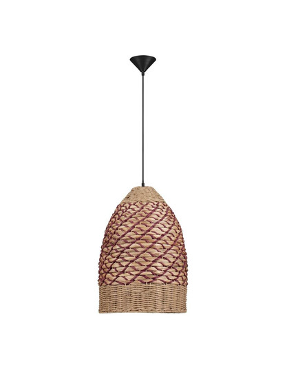 Nova Luce Pendelleuchte Mapi E27 Natur Rot Stahl Seil Ø37cm 9586605