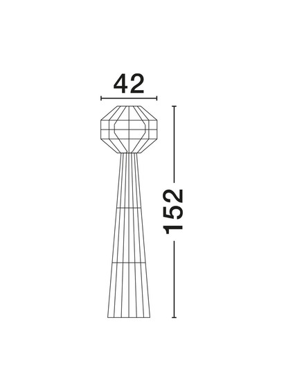 Nova Luce Stehleuchte Mapi E27 Natur Rot Seil Rattan 152cm 9586607