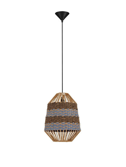 Nova Luce Pendelleuchte Copos E27 Natur Blau Schwarz Stahl Seil Ø30cm 9586609