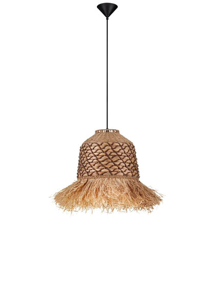 Nova Luce Pendelleuchte Sorello E27 Natur Braun Schwarz Stahl Seil Ø37cm 9586614