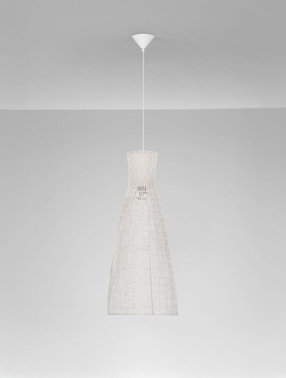 Nova Luce Pendelleuchte Niro E27 Natur Weiß Rattan Ø35cm 9586620
