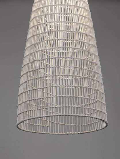 Nova Luce Pendelleuchte Niro E27 Natur Weiß Rattan Ø35cm 9586620