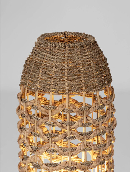 Nova Luce Stehleuchte Elma E27 Natur Schwarz Rattan 70cm 9586622