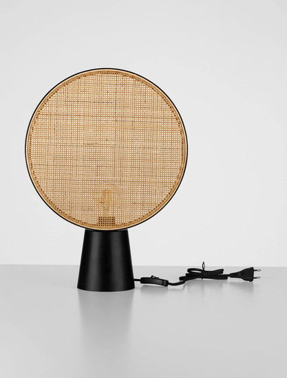 Nova Luce Tischleuchte Tierra E27 Natur Schwarz Stahl Rattan 48,5x35cm 9586628