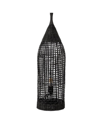 Nova Luce Stehleuchte Naos E27 Schwarz Metall Rattan 73cm 9586629