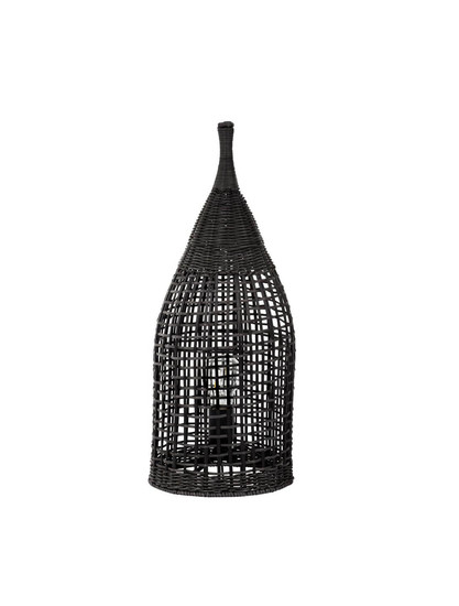 Nova Luce Stehleuchte Naos E27 Schwarz Metall Rattan 55cm 9586630