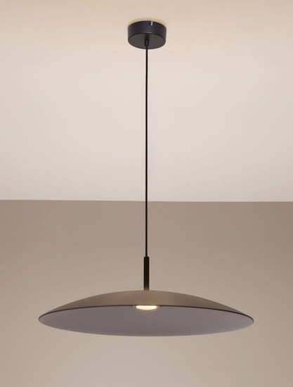 Nova Luce LED Pendelleuchte Polifemo 17W Rauchgrau Schwarz Glas Metall Ø60cm 9620140