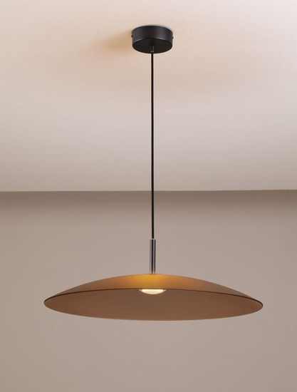 Nova Luce LED Pendelleuchte Polifemo 17W warmweiss 3000K Mokka Schwarz Glas Metall Ø60cm 9620141
