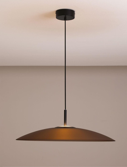 Nova Luce LED Pendelleuchte Polifemo 17W warmweiss 3000K Mokka Schwarz Glas Metall Ø60cm 9620141
