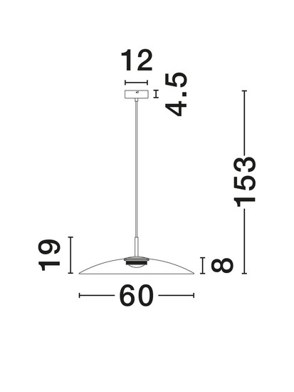 Nova Luce LED Pendelleuchte Polifemo 17W warmweiss 3000K Mokka Schwarz Glas Metall Ø60cm 9620141