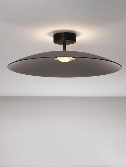 Nova Luce LED Deckenleuchte Polifemo 17W warmweiss 3000K Rauchgrau Schwarz Glas Metall Ø60cm 9620142