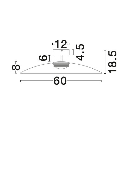 Nova Luce LED Deckenleuchte Polifemo 17W warmweiss 3000K Mokka Schwarz Glas Metall Ø60cm 9620143