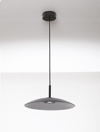 Nova Luce LED Pendelleuchte Polifemo 12W warmweiss 3000K Rauchgrau Schwarz Glas Metall Ø40cm 9620144