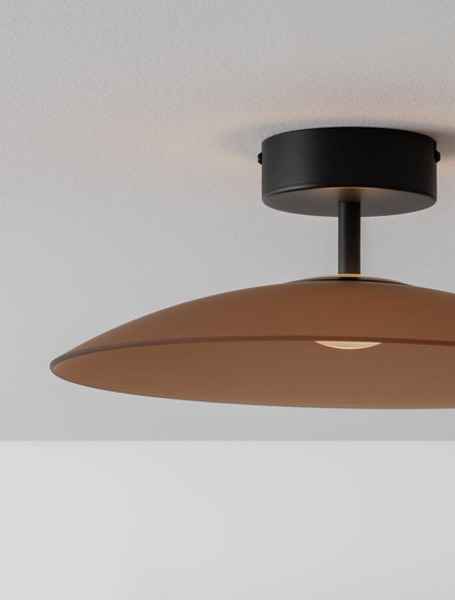 Nova Luce LED Deckenleuchte Polifemo 12W warmweiss 3000K Mokka Schwarz Glas Metall Ø40cm 9620147