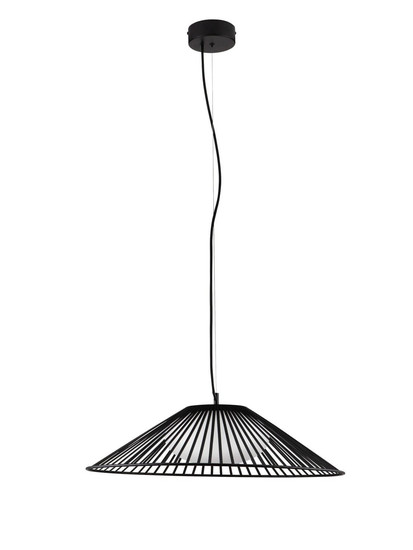 Nova Luce LED Pendelleuchte Brume 21W warmweiss 3000K Schwarz Opal Glas Metall Ø60cm 9620148
