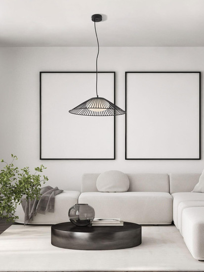 Nova Luce LED Pendelleuchte Brume 21W warmweiss 3000K Schwarz Opal Glas Metall Ø60cm 9620148