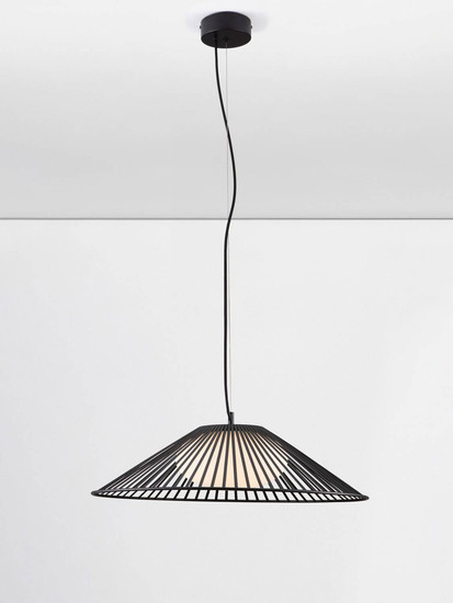 Nova Luce LED Pendelleuchte Brume 21W warmweiss 3000K Schwarz Opal Glas Metall Ø60cm 9620148