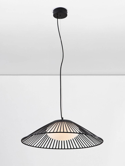 Nova Luce LED Pendelleuchte Brume 21W warmweiss 3000K Schwarz Opal Glas Metall Ø60cm 9620148
