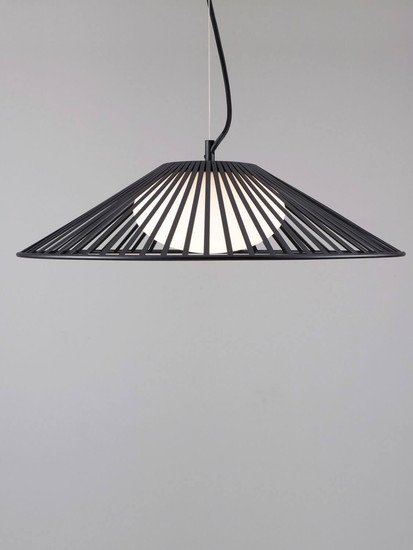 Nova Luce LED Pendelleuchte Brume 13W warmweiss 3000K Schwarz Opal Glas Metall Ø50cm 9620149