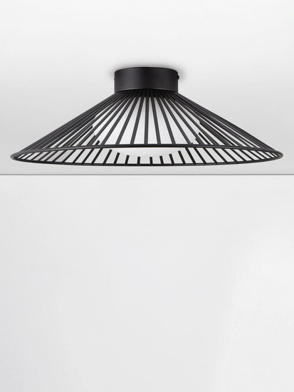 Nova Luce LED Deckenleuchte Brume 13W warmweiss 3000K Schwarz Opal Glas Metall Ø50cm 9620150
