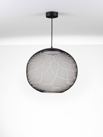 Nova Luce LED Pendelleuchte Kinetic 24W warmweiss 3000K Schwarz Metall Ø50cm 9620151